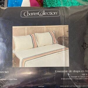 Charter Collection the Bay HBC stripes FLANNEL sheet set full
